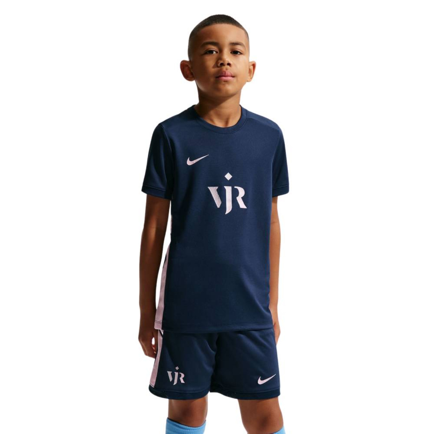 Nike Vinicius Jr Academy Trainingsset Kids Donkerblauw Lichtroze Zilver