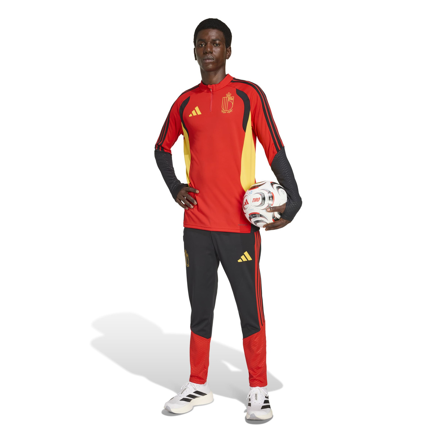 adidas België Trainingspak 1/4-Zip 2026-2028 Rood Zwart Geel