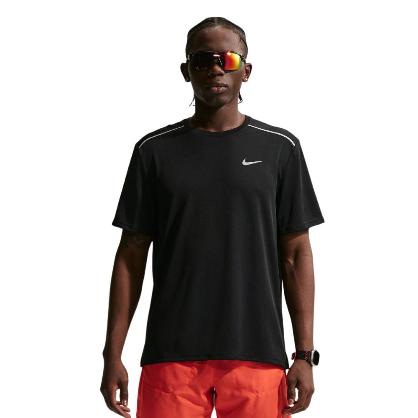 Nike Miler UV Trainingsshirt Zwart Zilver