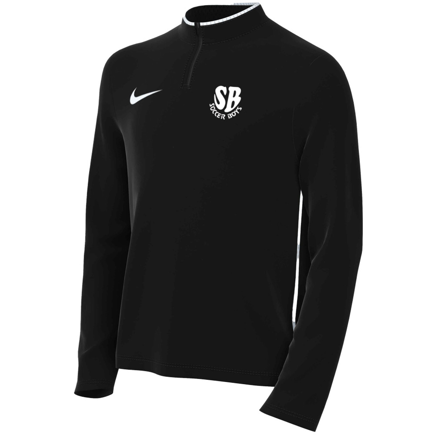 Soccer Boys Trainingstrui 1/4 Zip Junior Zwart