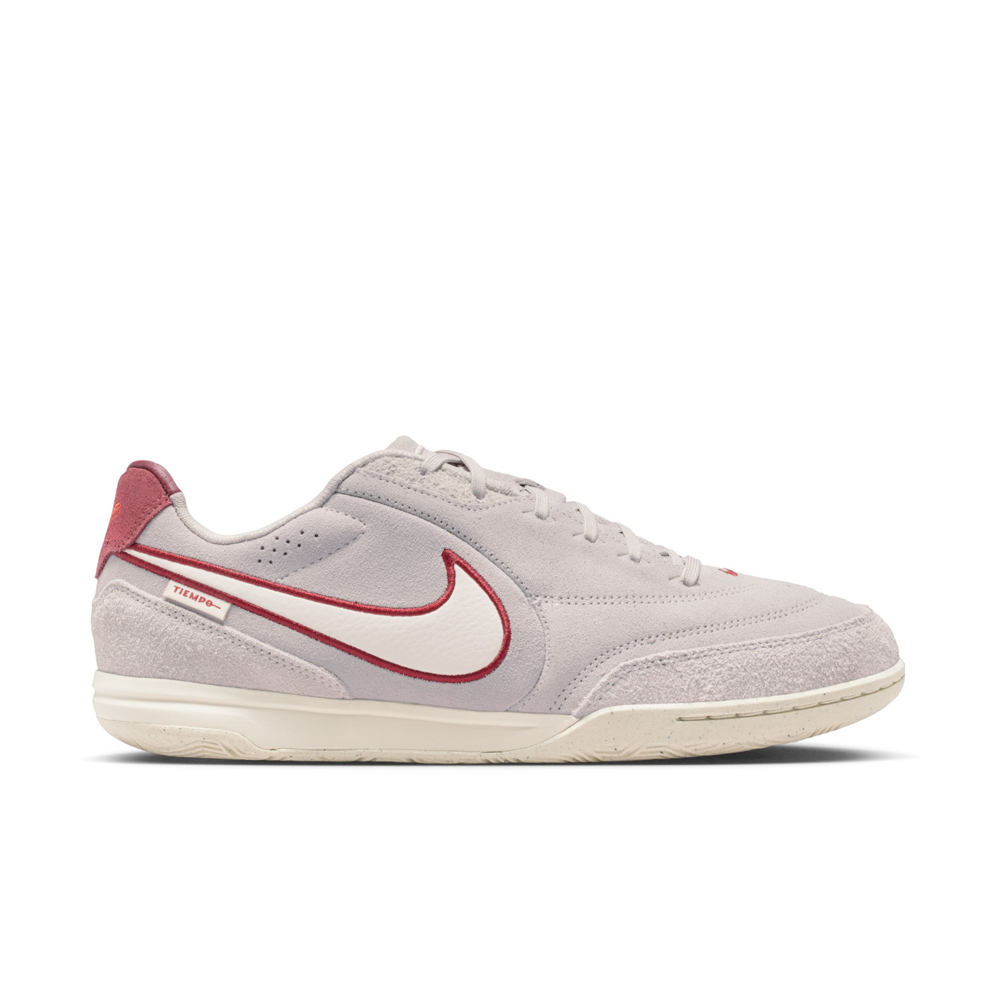 Nike Tiempo Streetgato Premium Straatvoetbalschoenen Grijs Wit Bordeauxrood