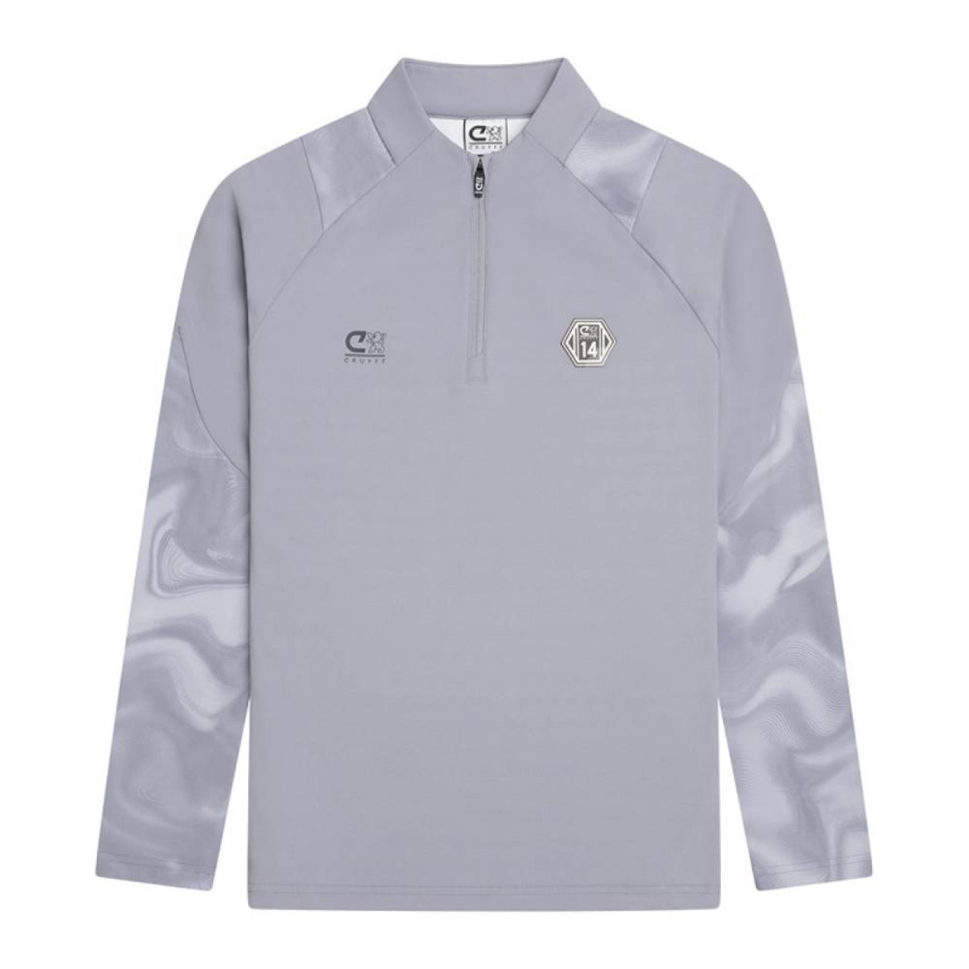 Cruyff Defense Training sweater 1/4-Zip Kids Light Grey Black Light Blue