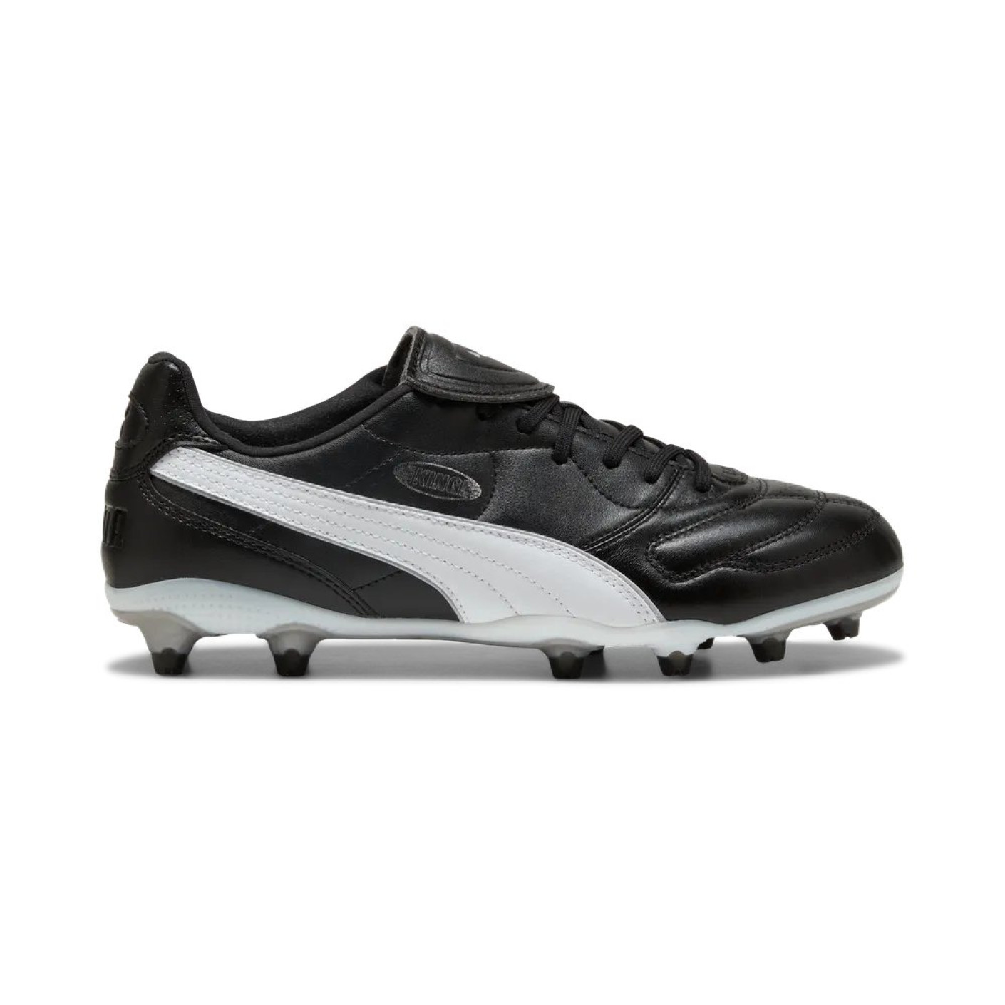 PUMA King Liga Grass/Artificial Grass Football Boots (MG) Black Silver White