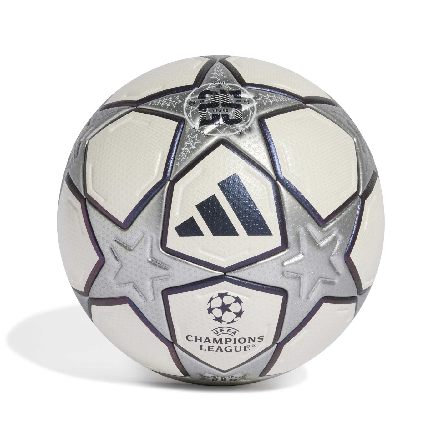 adidas UEFA Champions League Pro 25 Years Anniversary Football Size 5 White Silver Blue