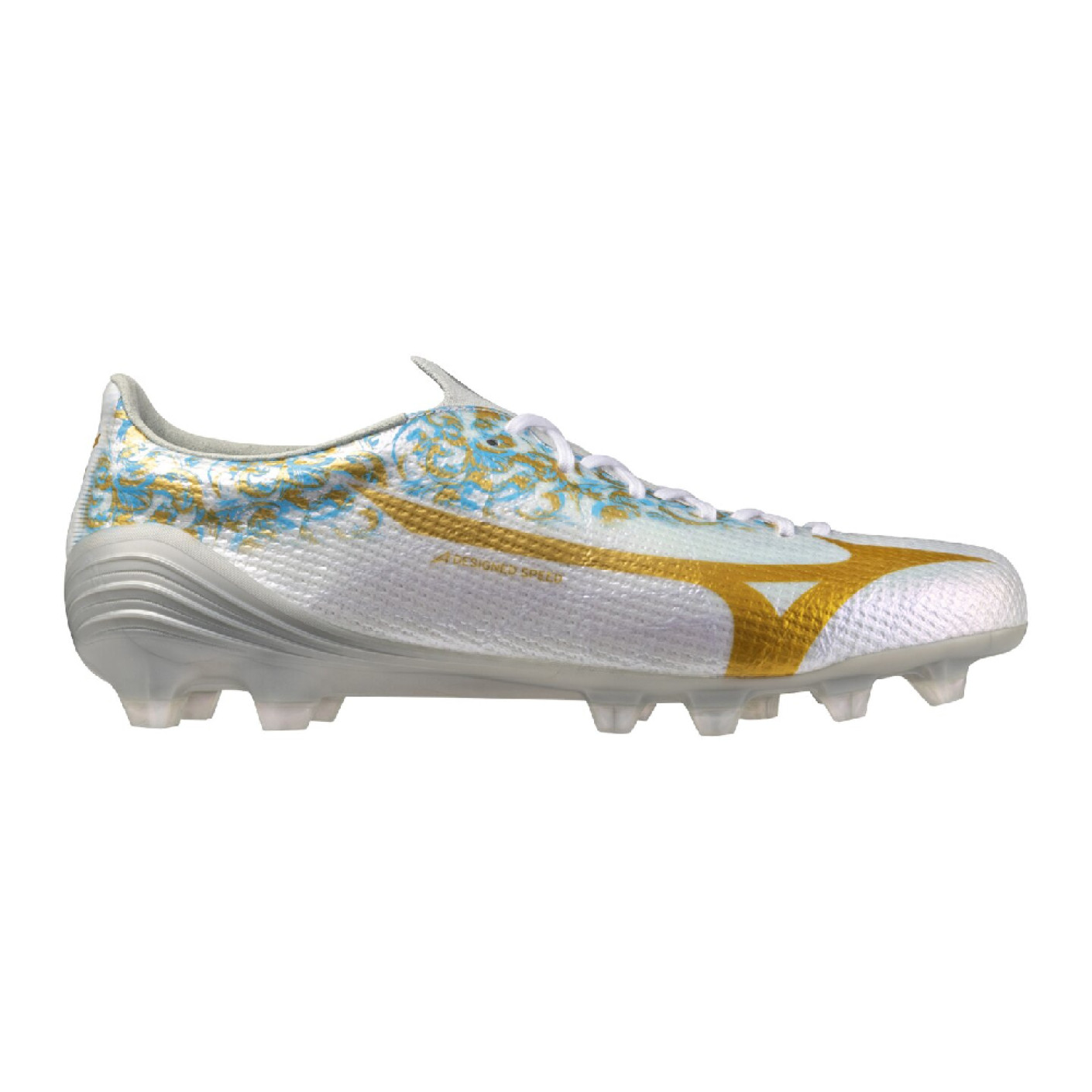 Mizuno Alpha III Japan João Félix Gras Football Boots (FG) White Gold Light Blue