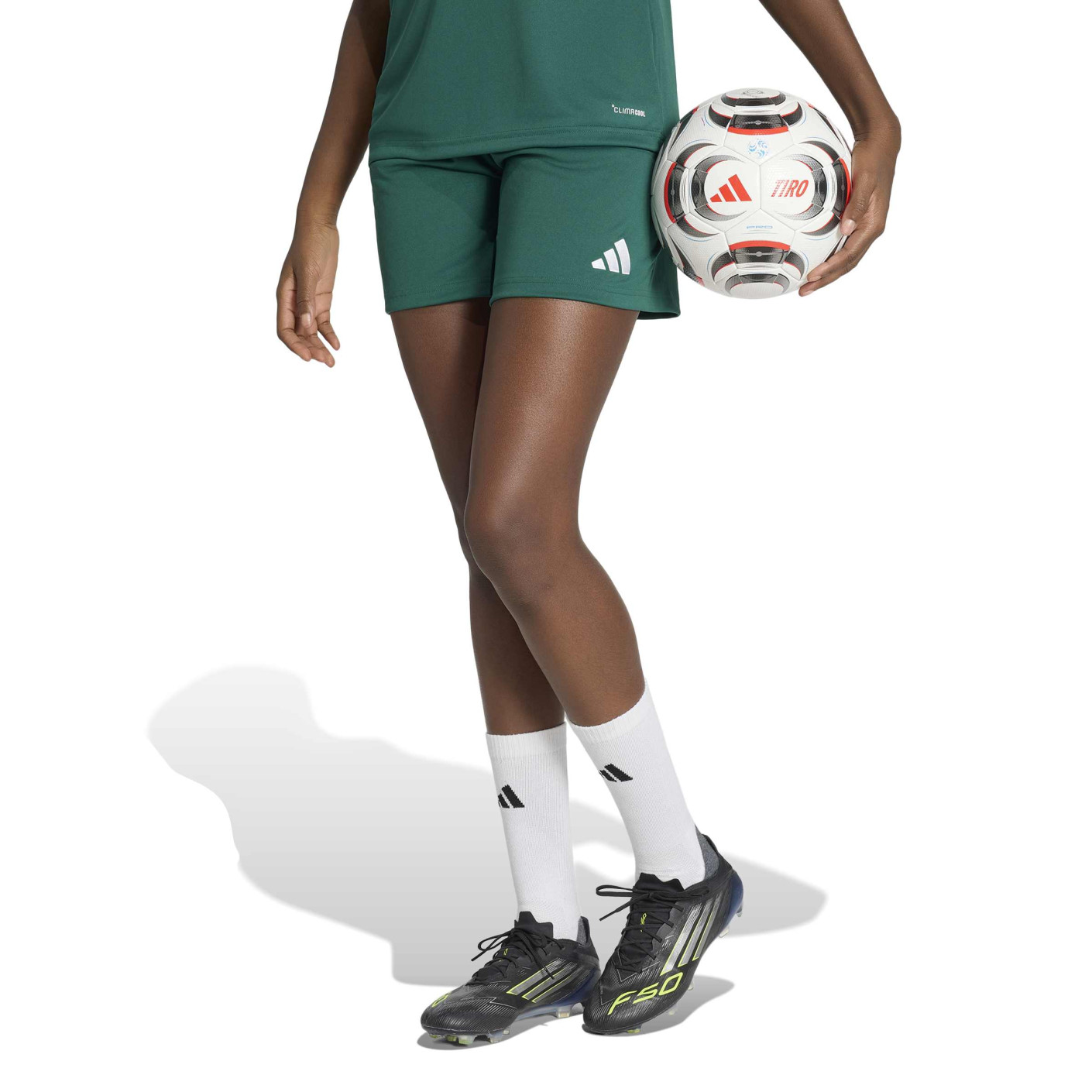adidas Entrada 26 Women's Football Shorts Dark Green White