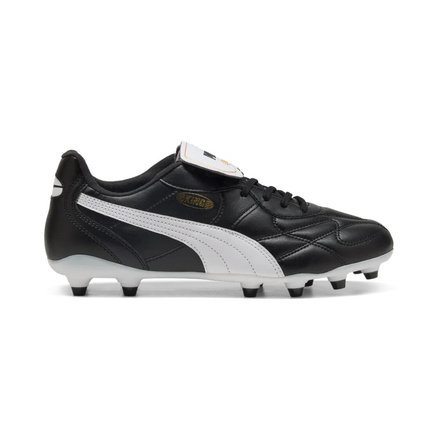PUMA King Top Grass/Artificial Grass Football Boots (MG) Black White Gold