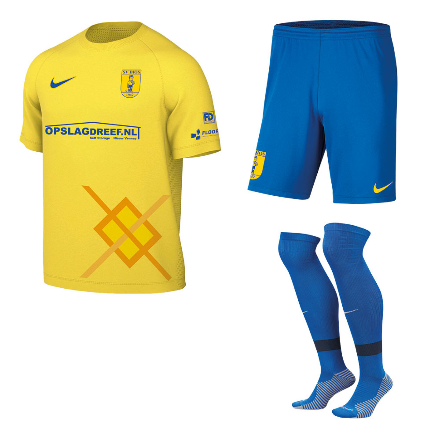 SV DIOS Thuistenue Korte Mouwen Junior Geel Blauw