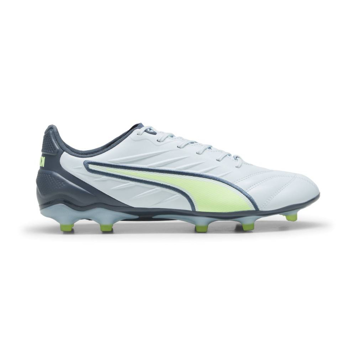 PUMA King Pro Grass/Artificial Grass Football Shoes (MG) Light Grey Dark Grey Light Green