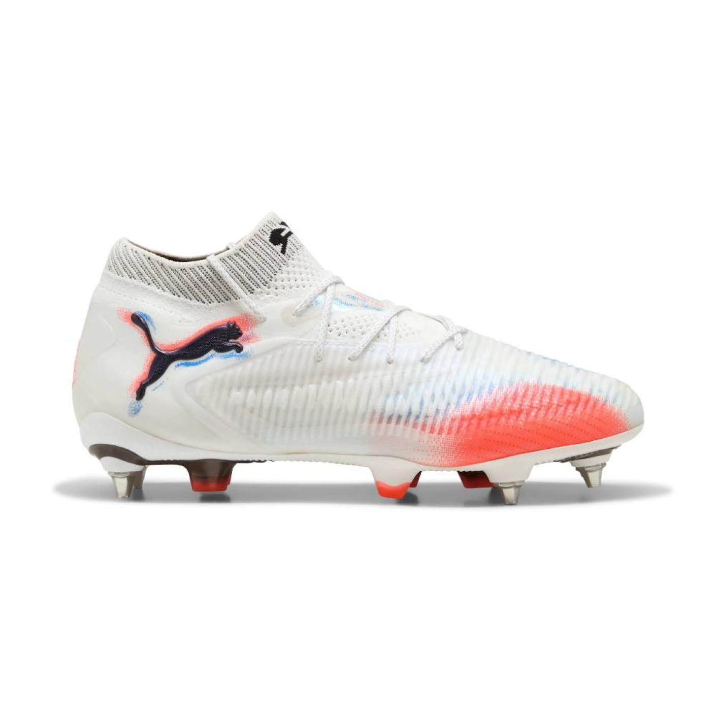 PUMA Future 8 Ultimate Iron Stud Football Boots (SG) White Bright Red Blue