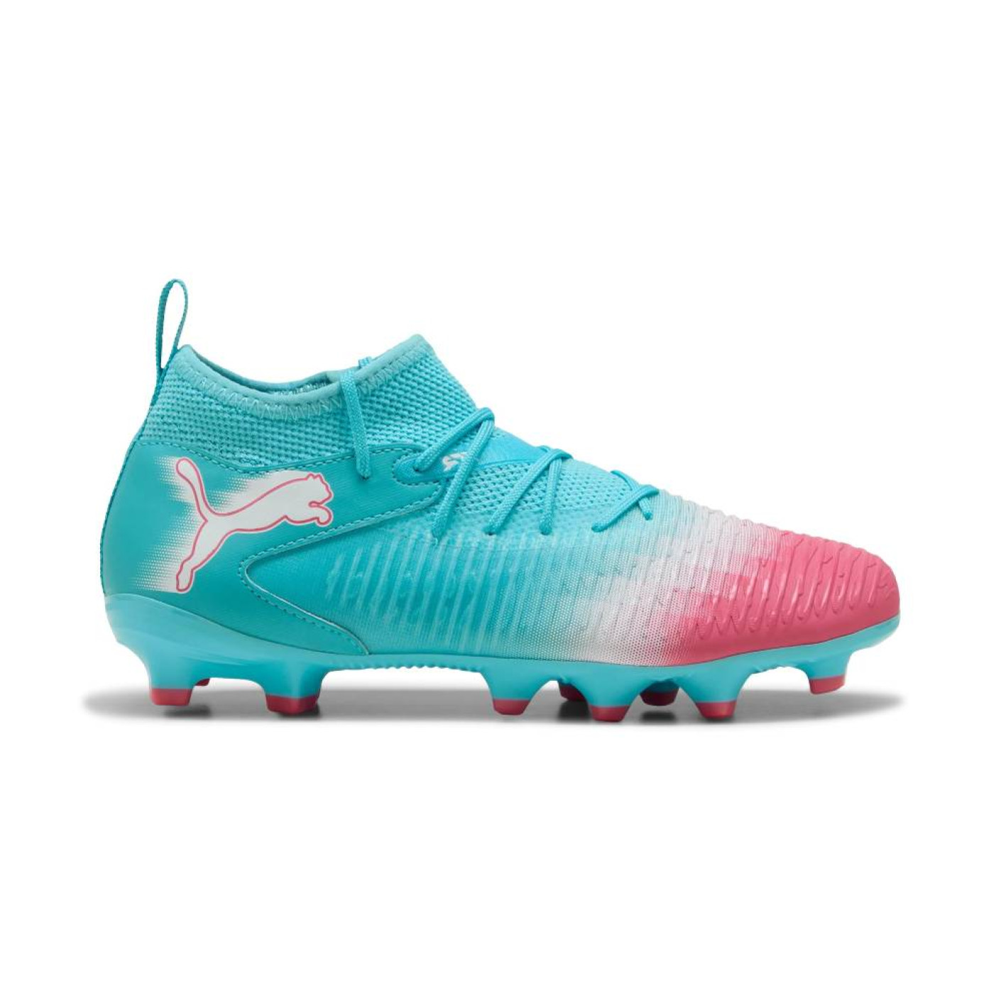 PUMA Future 8 Match Re-Charge Grass/Artificial Grass Football Boots (MG) Kids Blue Pink White