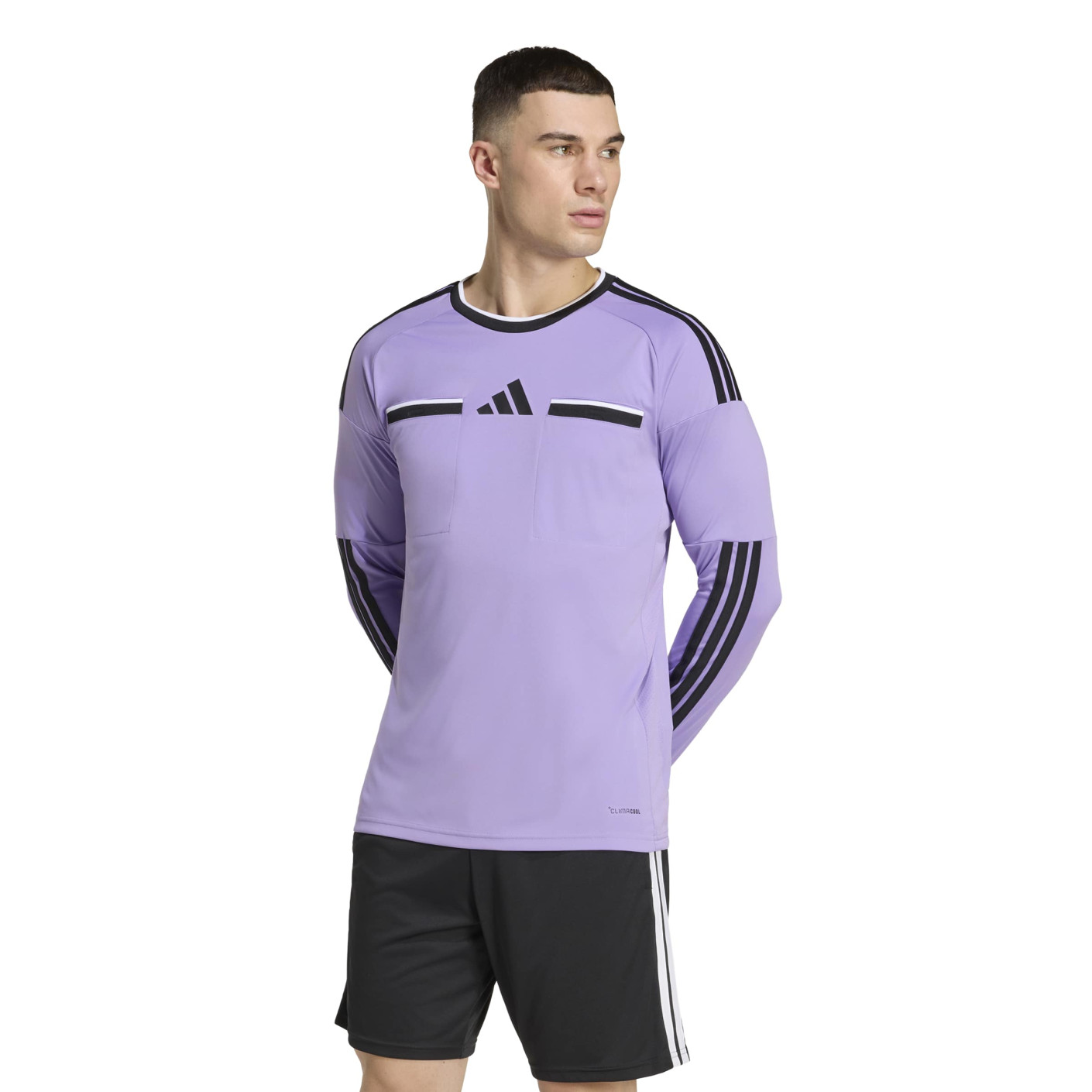 adidas REF 26 Long Sleeve Referee Shirt Purple Black