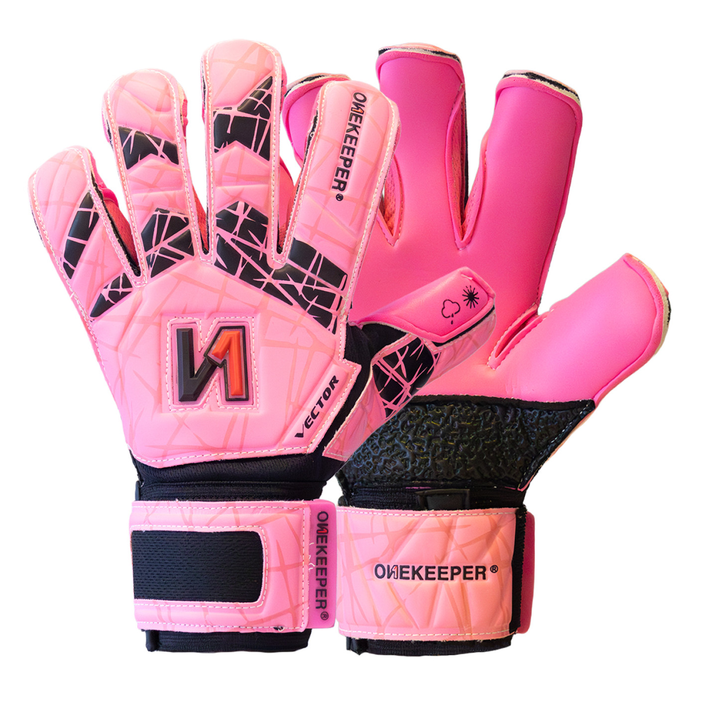 Onekeeper Vector Evolution Goalkeeper Gloves Kids Pink Black