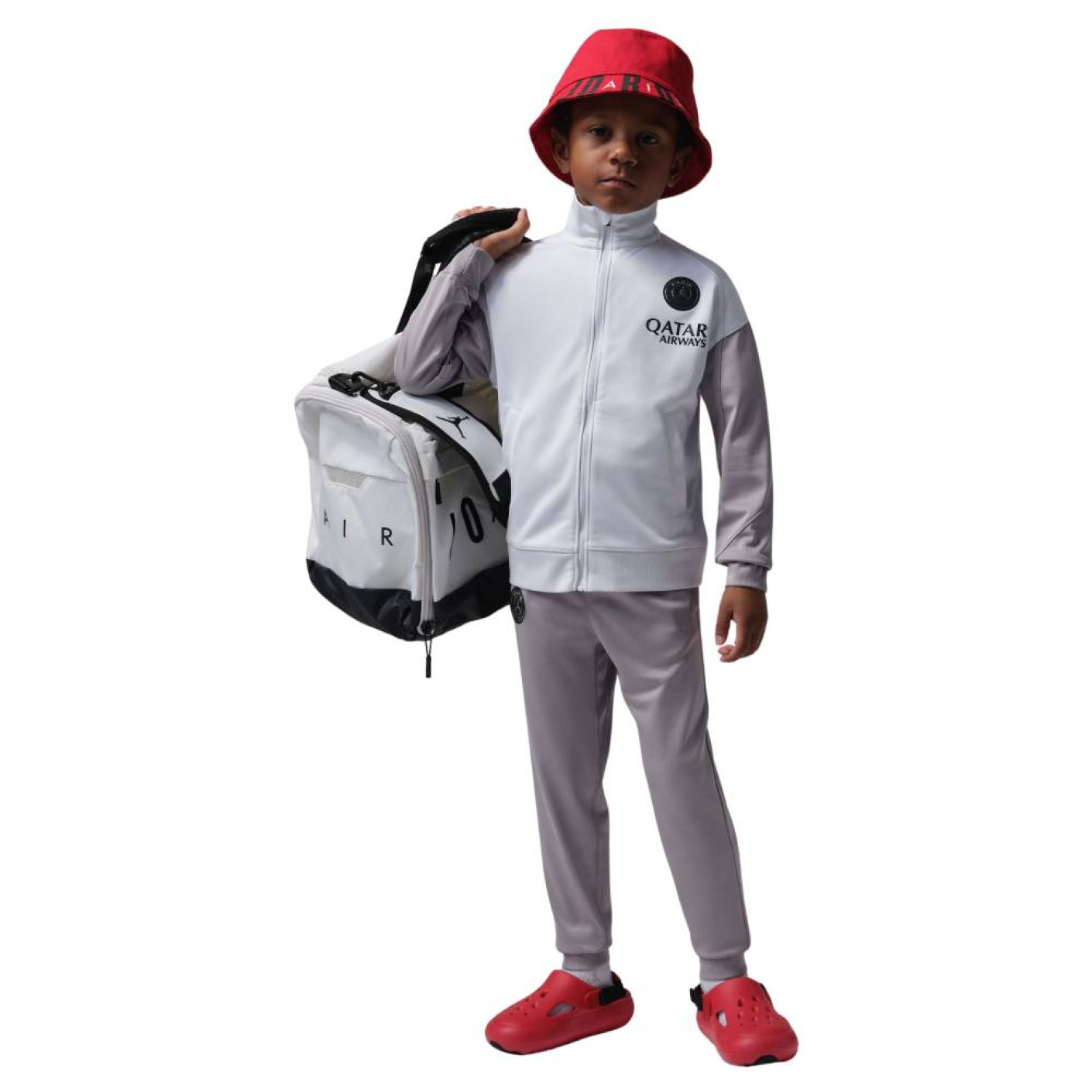 Nike Paris Saint-Germain x Jordan Strike Trainingspak Full-Zip 2025-2026 Kleuters Wit Grijs Zwart