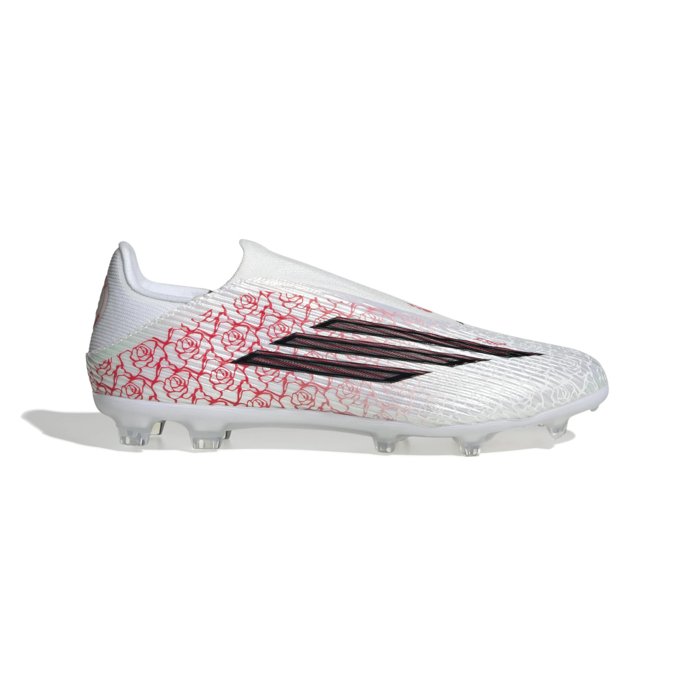adidas F50 Lamine Yamal League Laceless Grass/Artificial Grass Football Boots (MG) White Bright Red Black