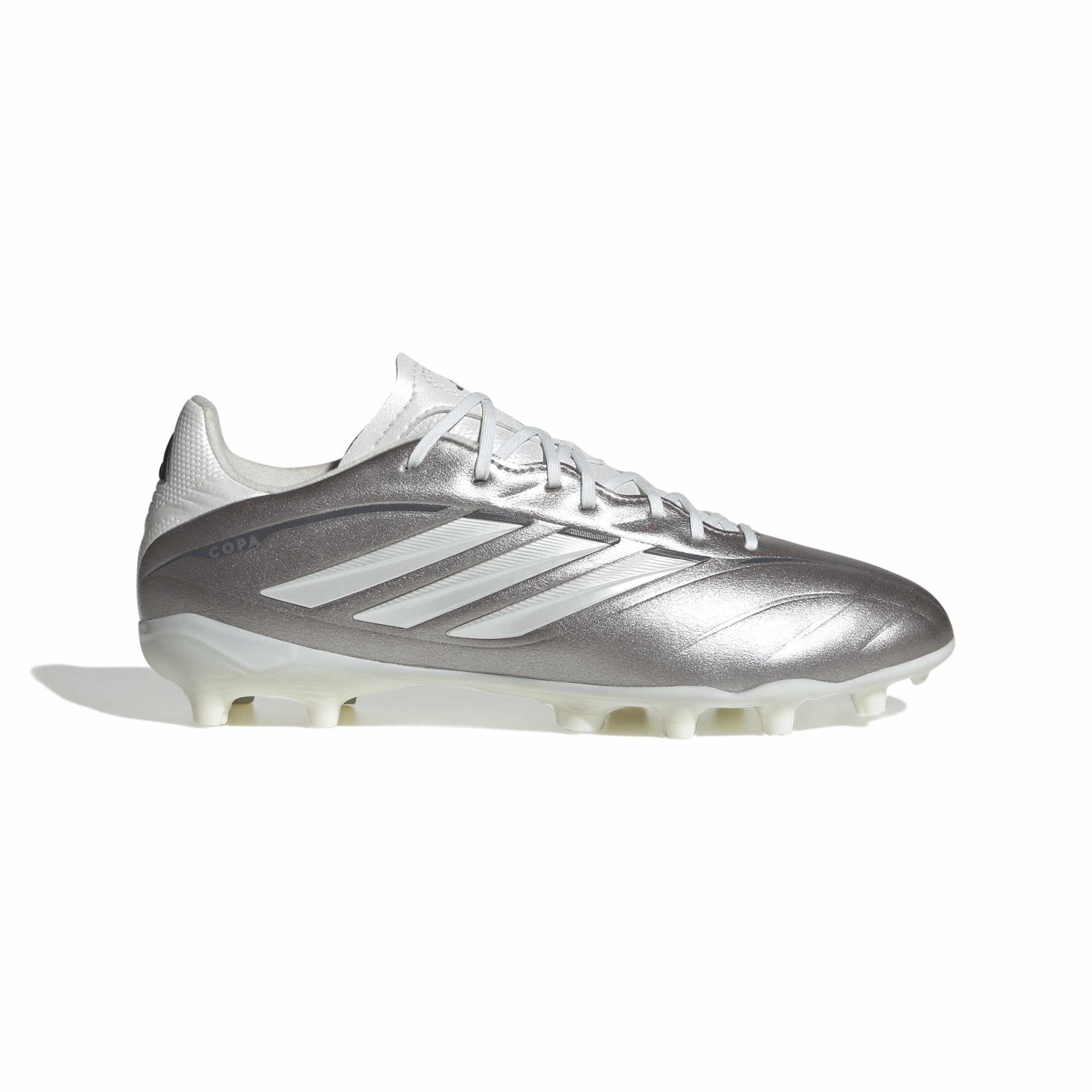 adidas Copa Pure IV League Gras Voetbalschoenen (FG) Kids Zilver Wit Donkergrijs