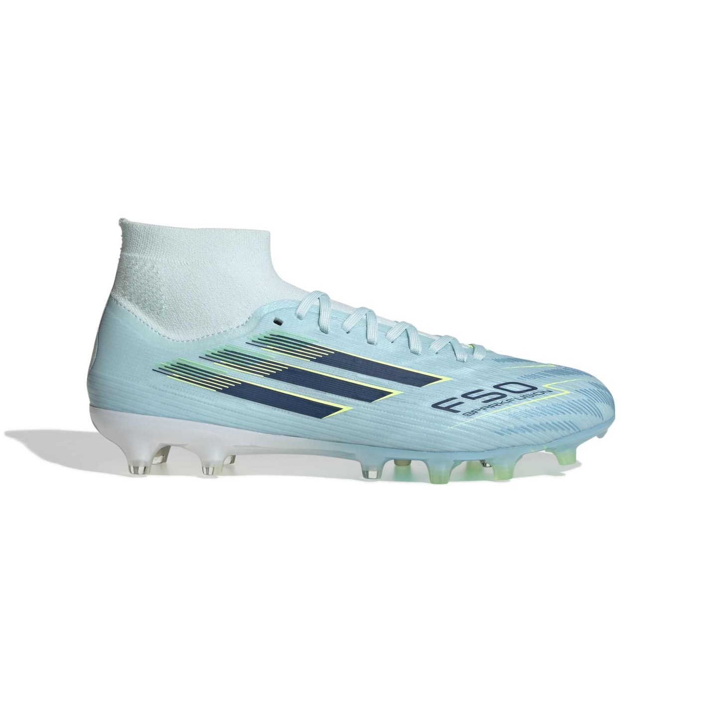 adidas F50 Sparkfusion Pro Gras / Kunstgras Voetbalschoenen (MG) Dames Lichtblauw Donkerblauw Neongeel
