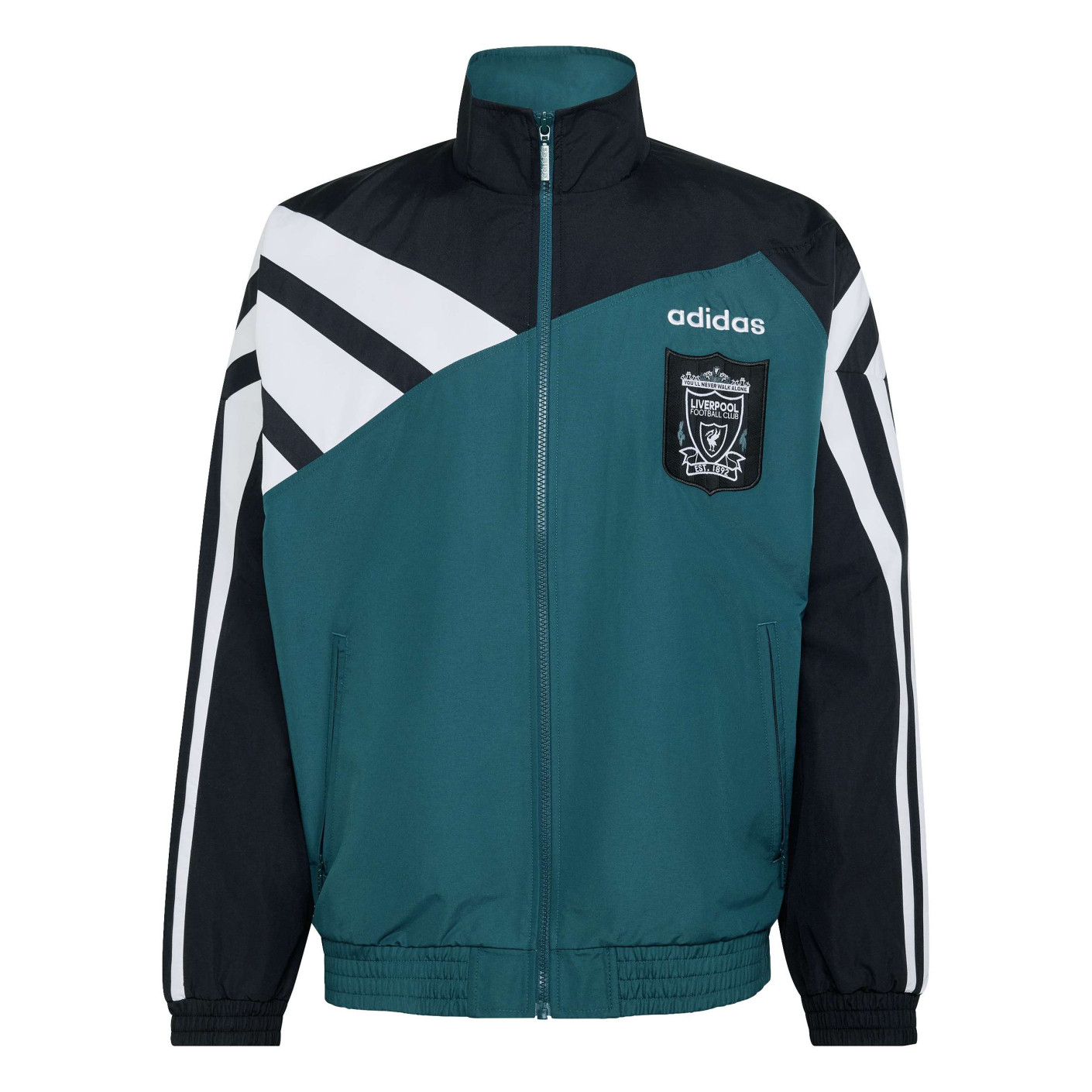 adidas Liverpool Training Jacket 1995-1996 Black Green White