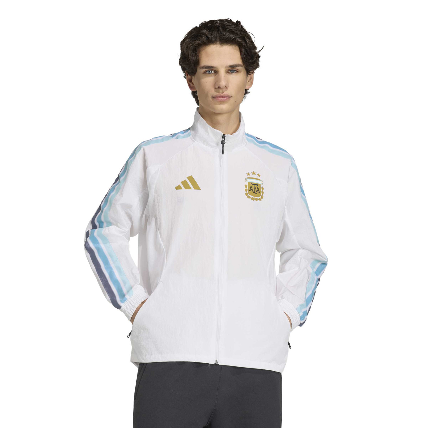 adidas Argentina Anthem Training Jacket 2026-2028 White Gold Blue