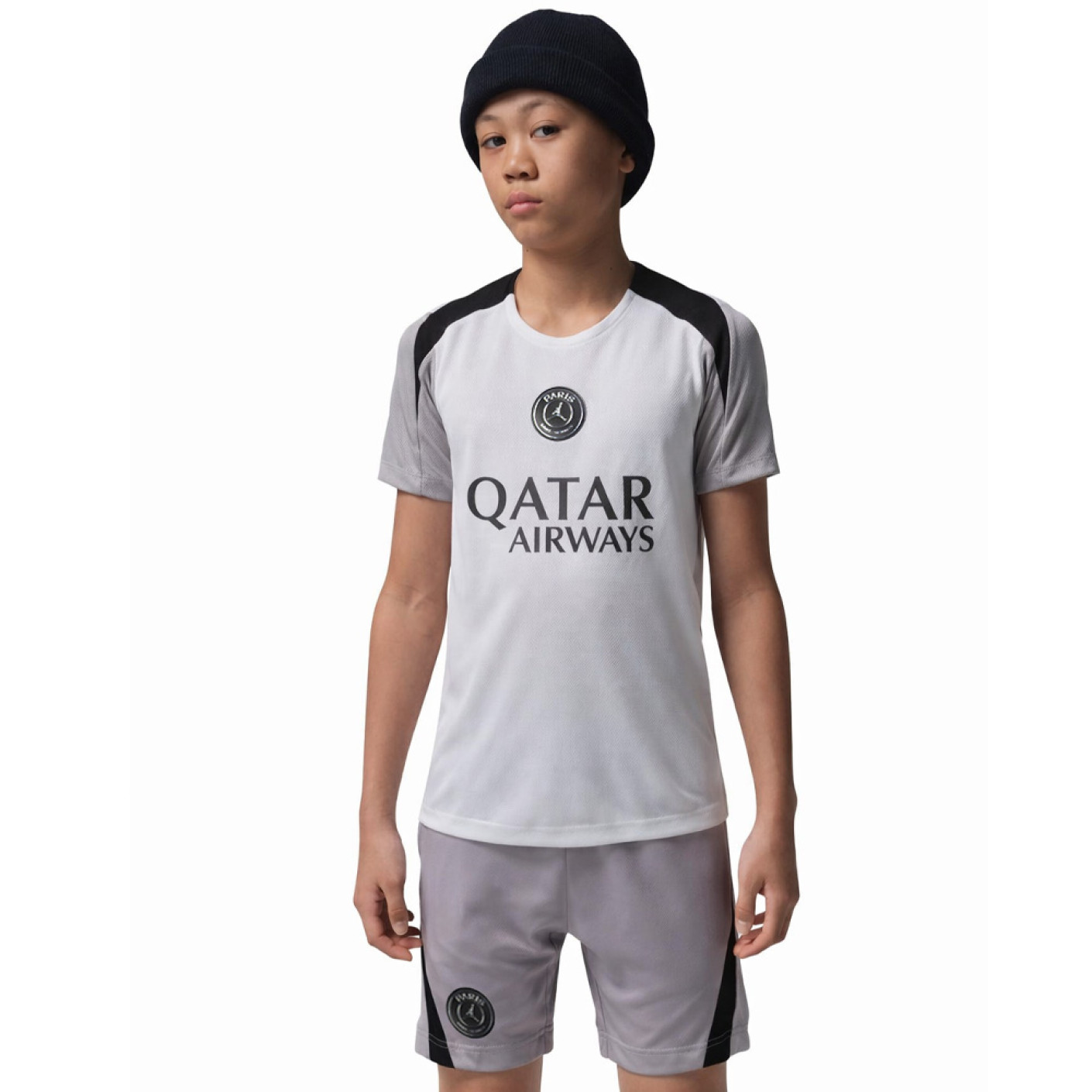 Nike Paris Saint-Germain x Jordan Strike Trainingsset 2025-2026 Kids Donkergrijs Wit Zwart