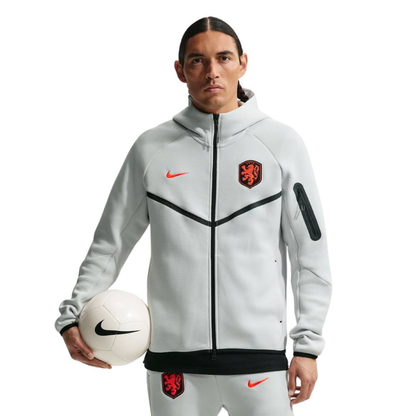 Nike Nederland Tech Fleece Vest 2026-2028 Lichtgrijs Zwart Feloranje