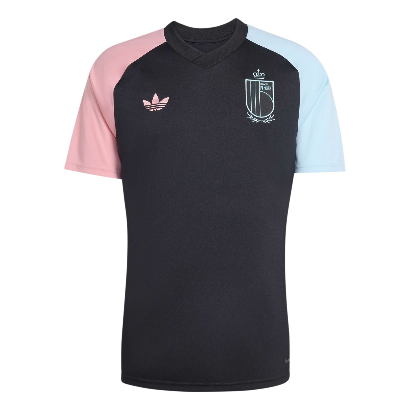 adidas België Pre-Match Trainingsshirt 2026-2028 Zwart Lichtblauw Roze