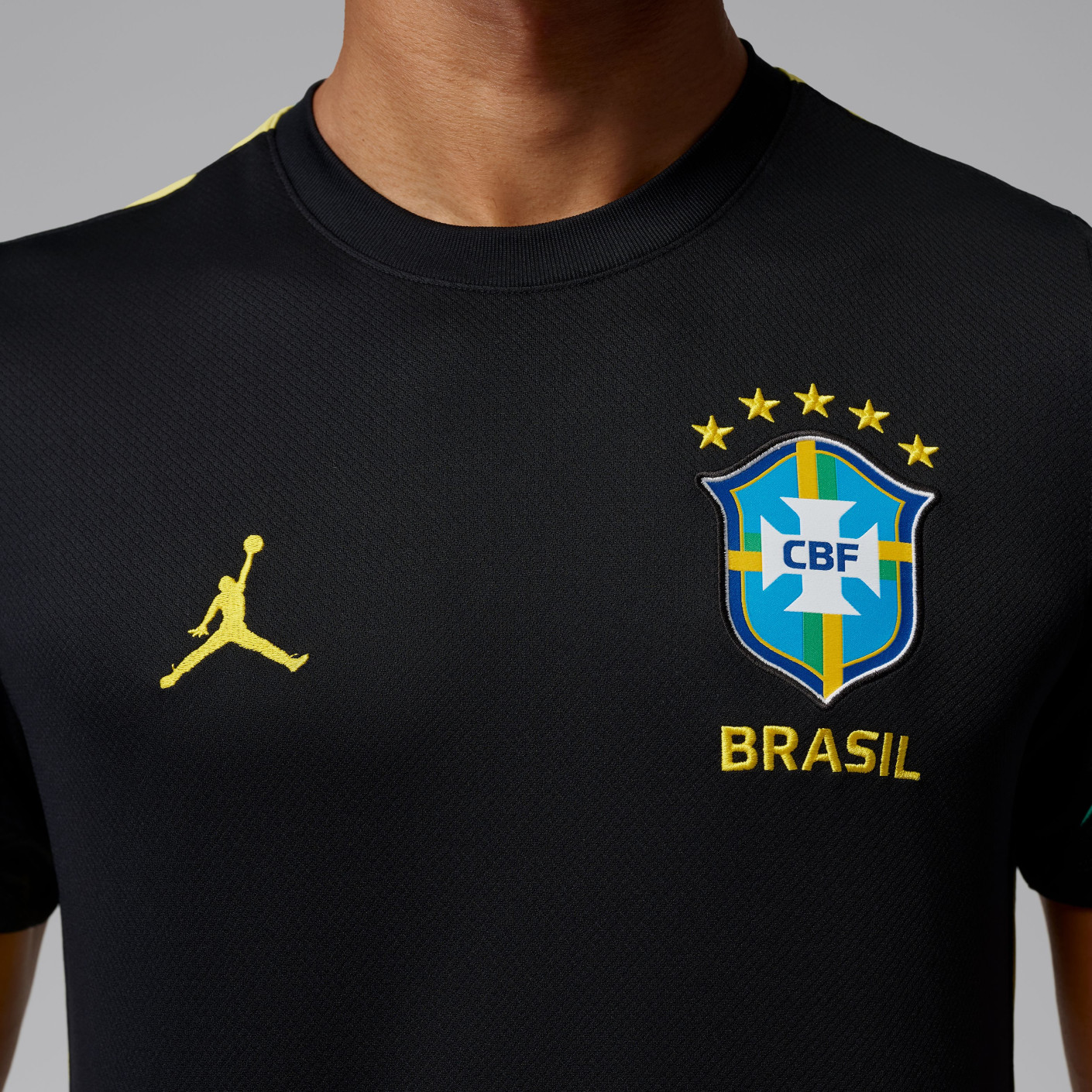 Nike Brazil x Jordan Strike Training Shirt 2026-2028 Black Yellow