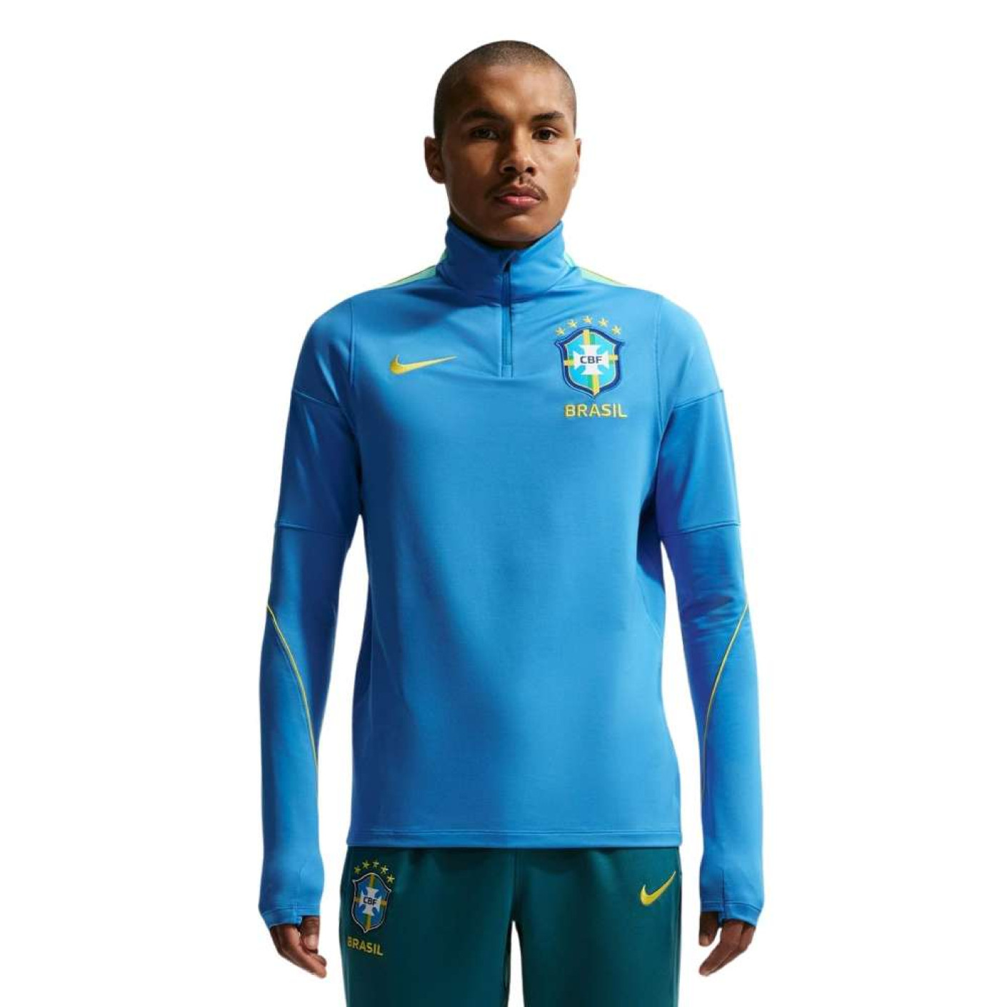 Nike Brazilië Strike Trainingstrui 1/4-Zip 2026-2028 Blauw Geel