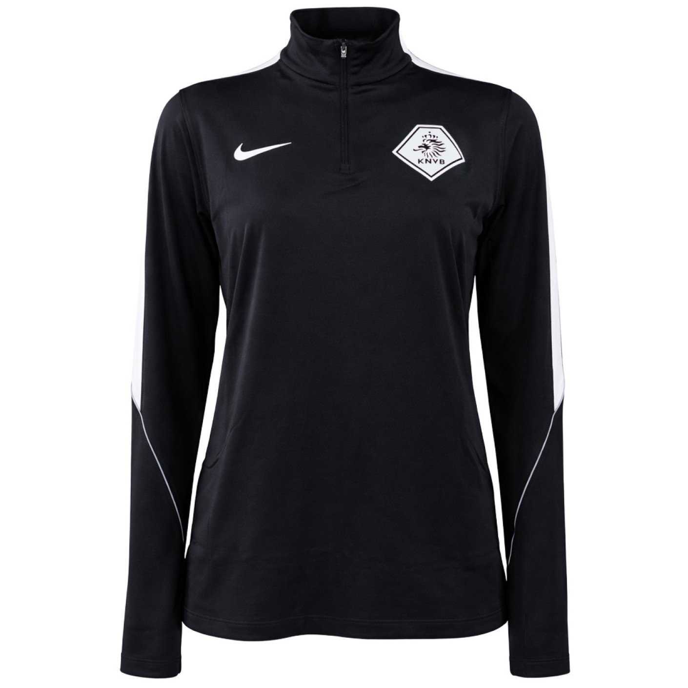 Nike KNVB Scheidsrechters Trainingstrui 1/4-Zip 2026-2028 Dames Zwart Wit