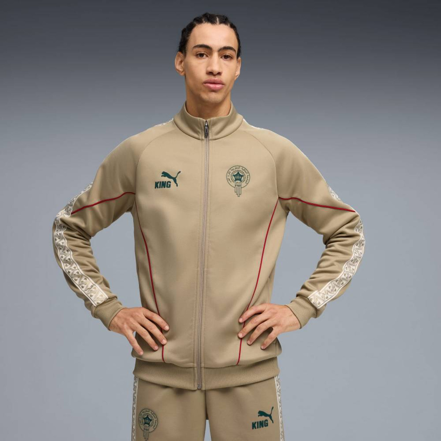 PUMA Morocco KING Anthem Full-Zip Tracksuit 2026-2028 Beige Red