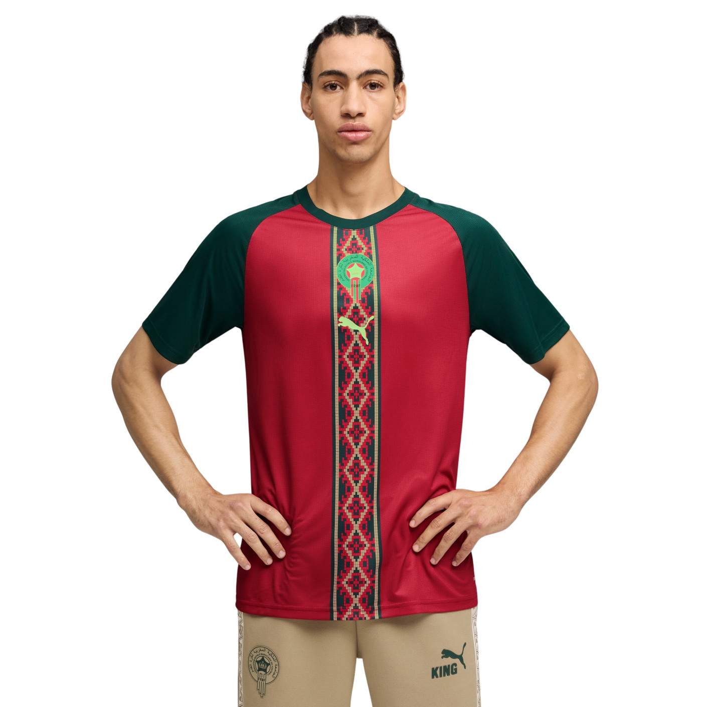 PUMA Morocco Pre-Match Training Shirt 2026-2028 Red Green White