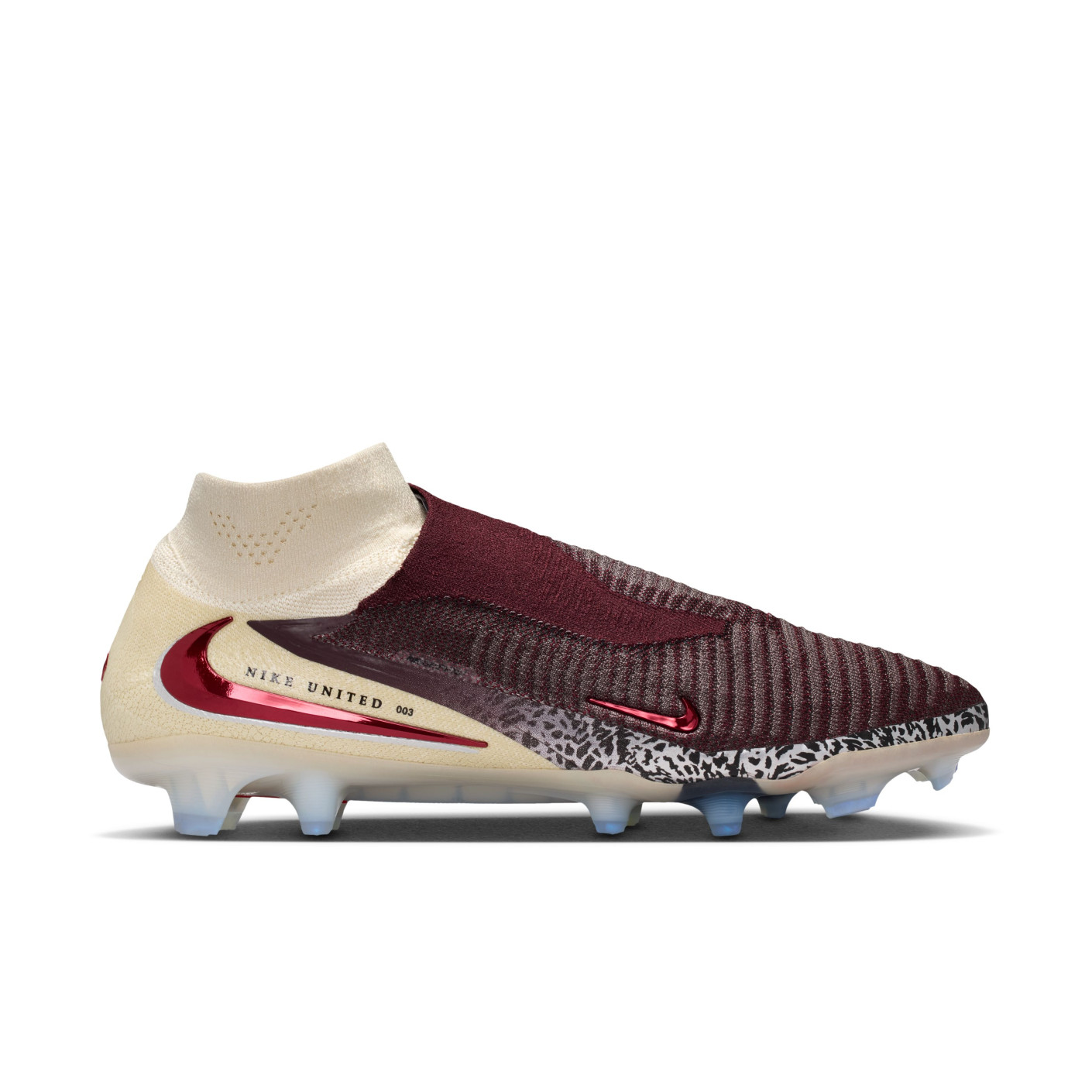 Nike Phantom 6 High Elite Grass Football Boots (FG) Off White Burgundy Red