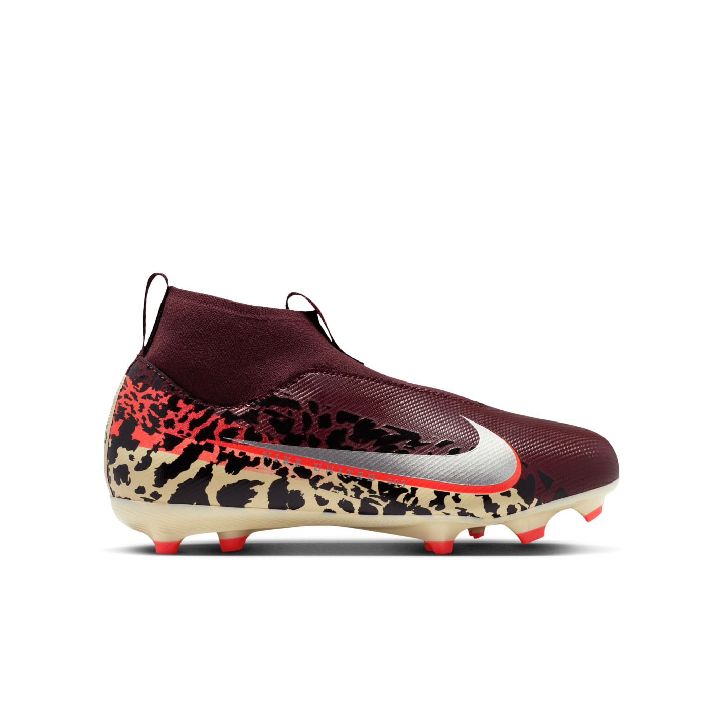 Nike Zoom Mercurial Superfly 10 Academy Grass/Artificial Grass Football Boots (MG) Kids Burgundy Silver Orange