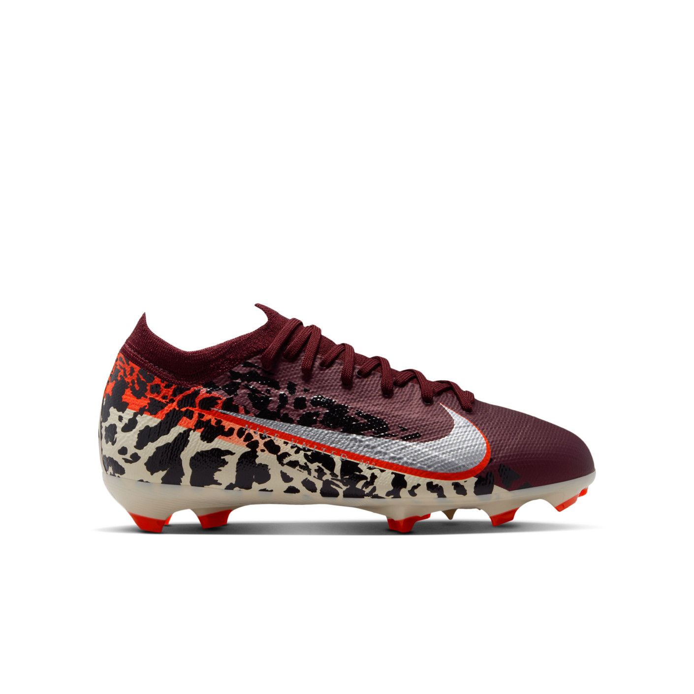 Nike Zoom Mercurial Vapor 16 Pro Grass/Artificial Grass Football Boots (MG) Kids Burgundy Silver Orange