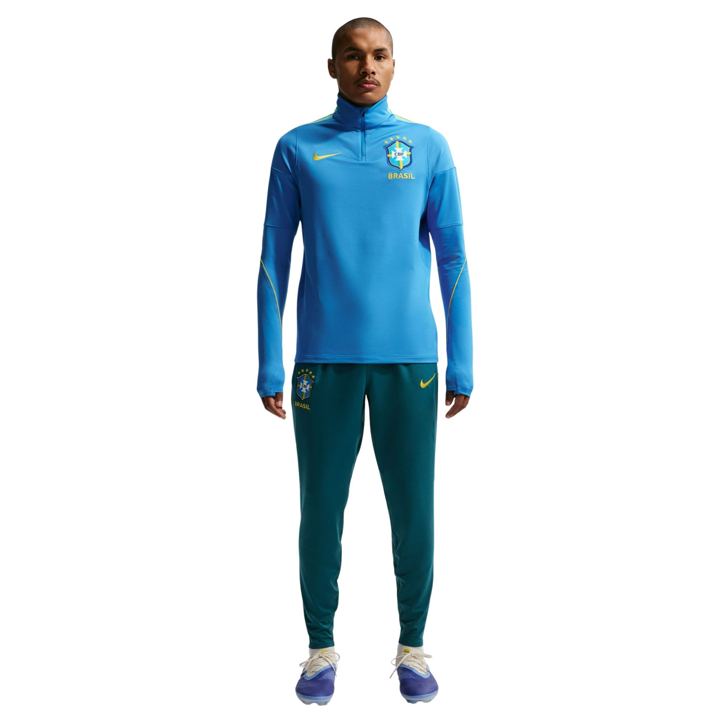 Nike Brazilië Strike Trainingspak 1/4-Zip 2026-2028 Blauw Turquoise Geel