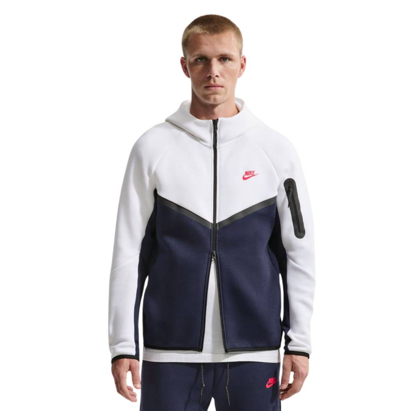 Nike Tech Fleece Sportswear Vest Wit Donkerblauw Zwart Rood