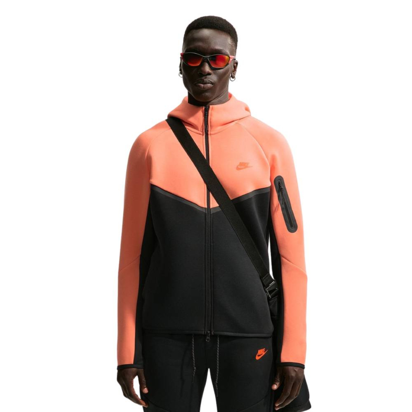 Nike Tech Fleece Sportswear Vest Light Orange Black Orange