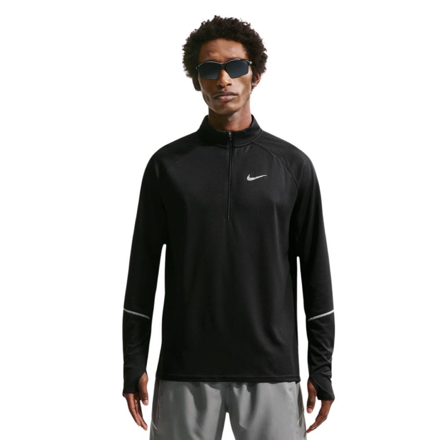 Nike Miler UV Training sweater 1/4-Zip Black Silver