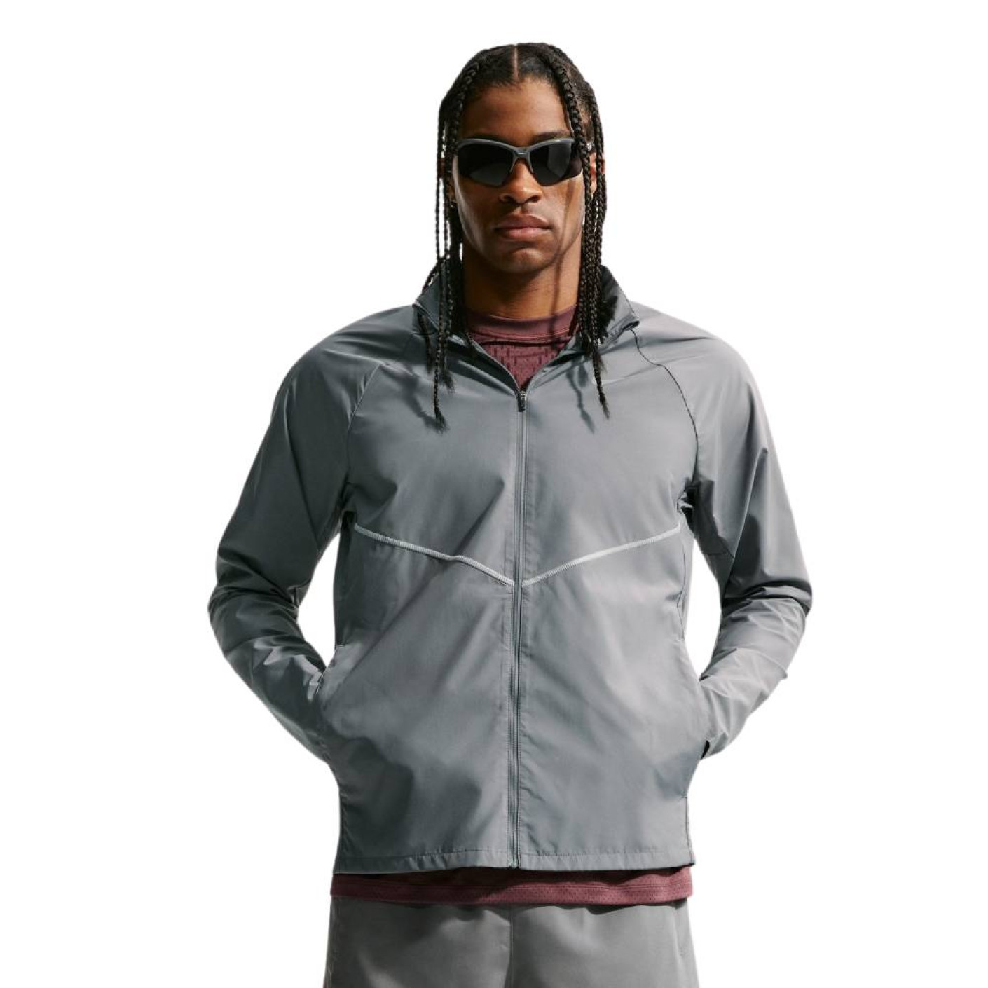 Nike Miler UV Repel Stride Training Jacket Dark Grey Silver