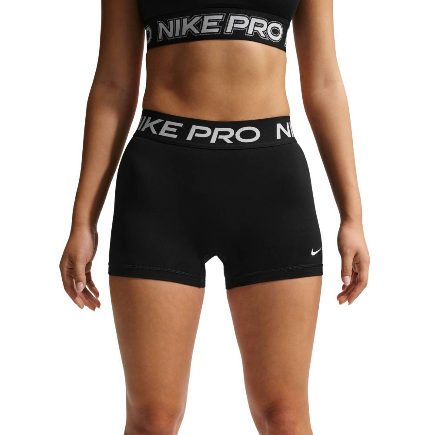 Nike Pro 365 Mid-Rise Sports Shorts (8cm) Women's Black White