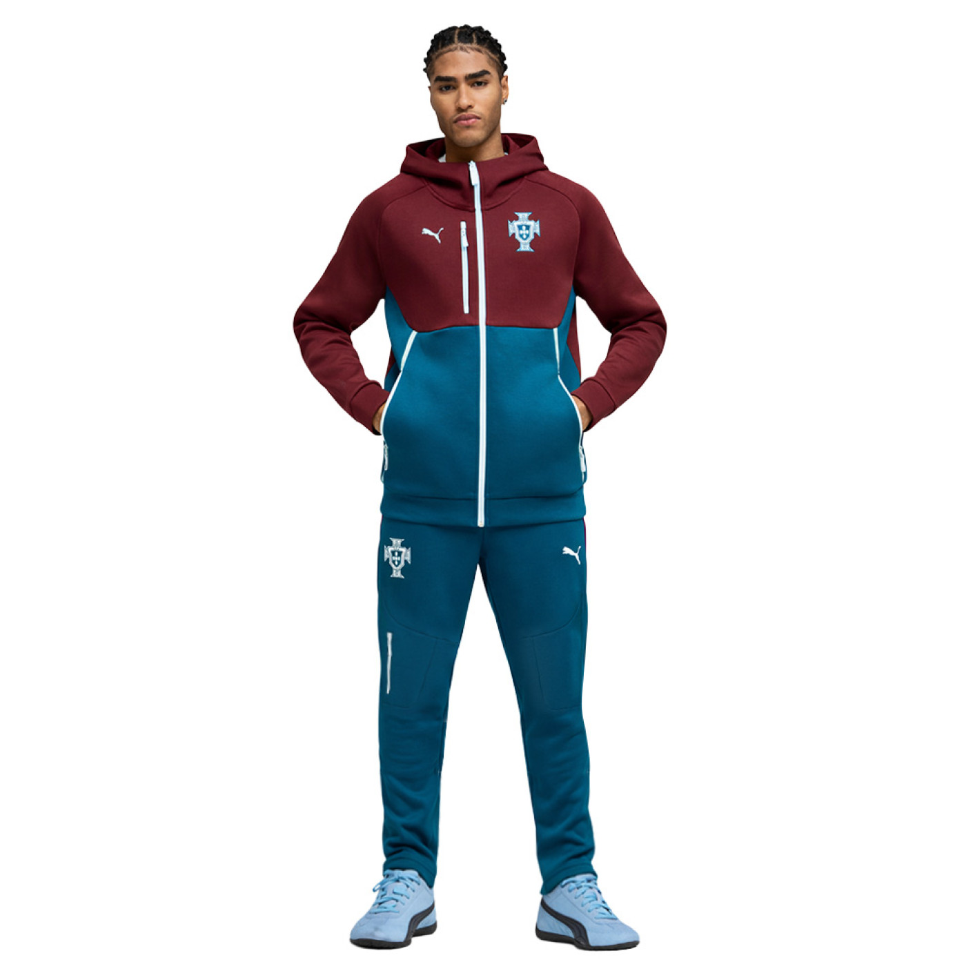 PUMA Portugal Pumatech Hooded Tracksuit 2026-2028 Burgundy Teal White