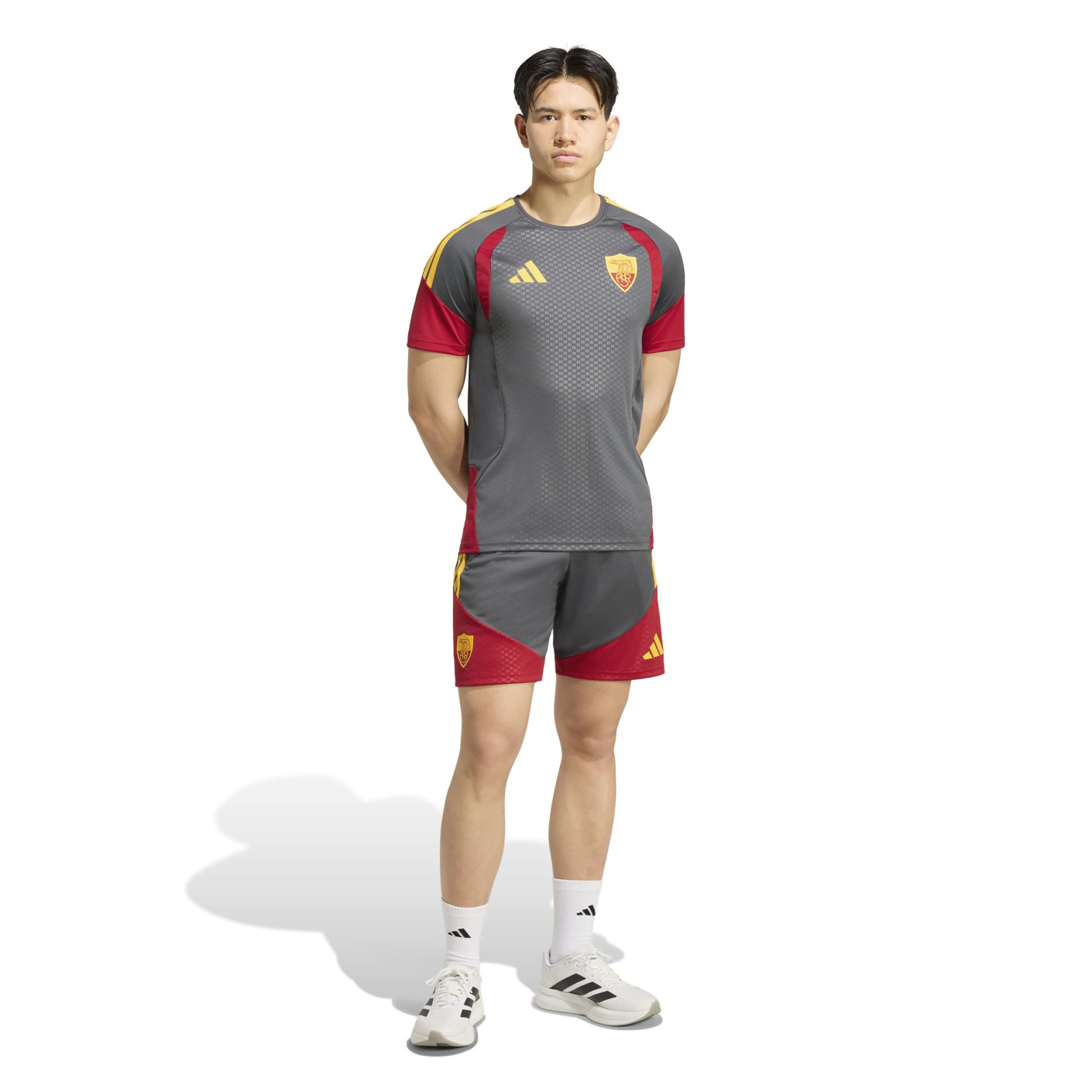 adidas AS Roma Training Set 2026-2027 Dark Grey Red Orange