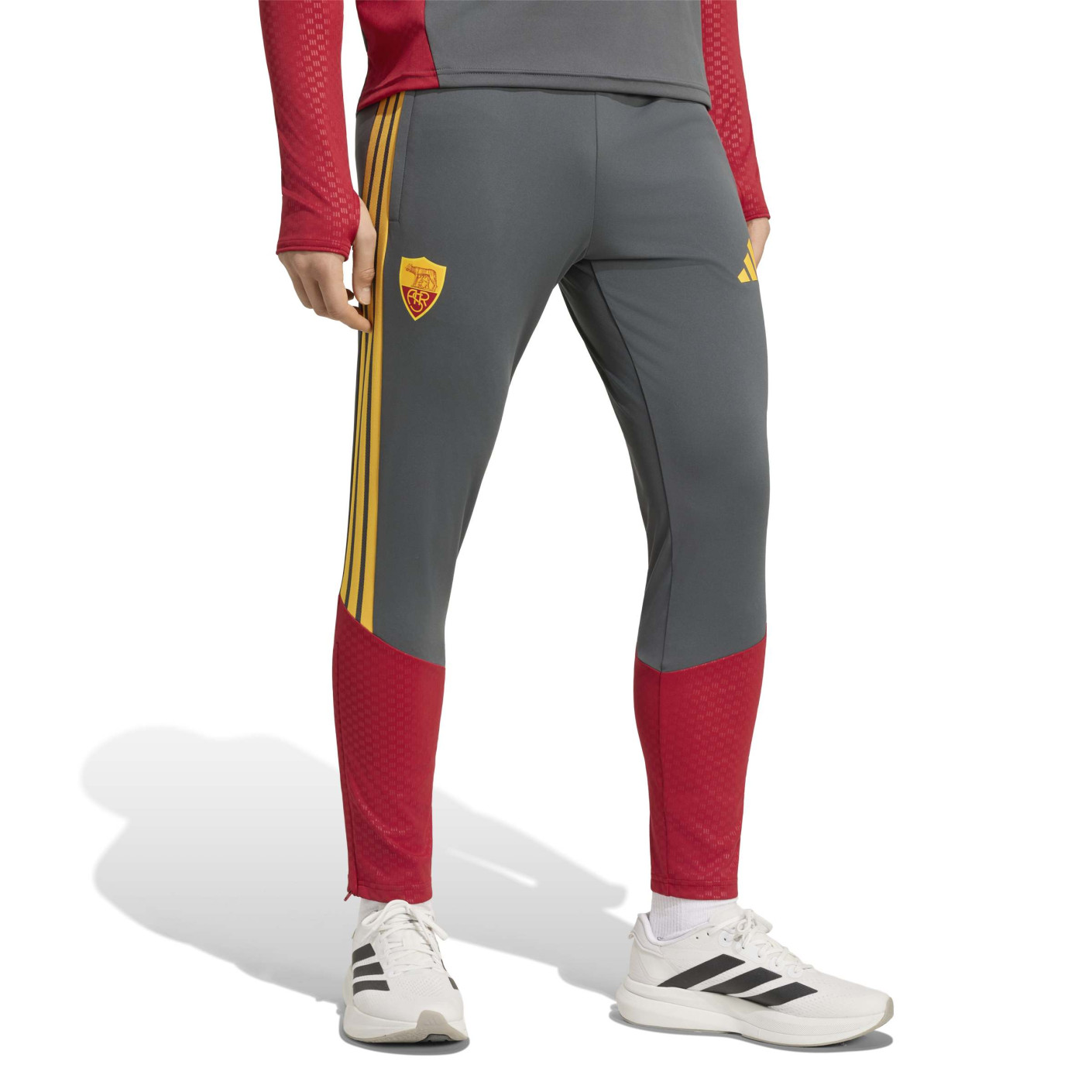 adidas AS Roma Training pants 2026-2027 Dark Grey Red Orange