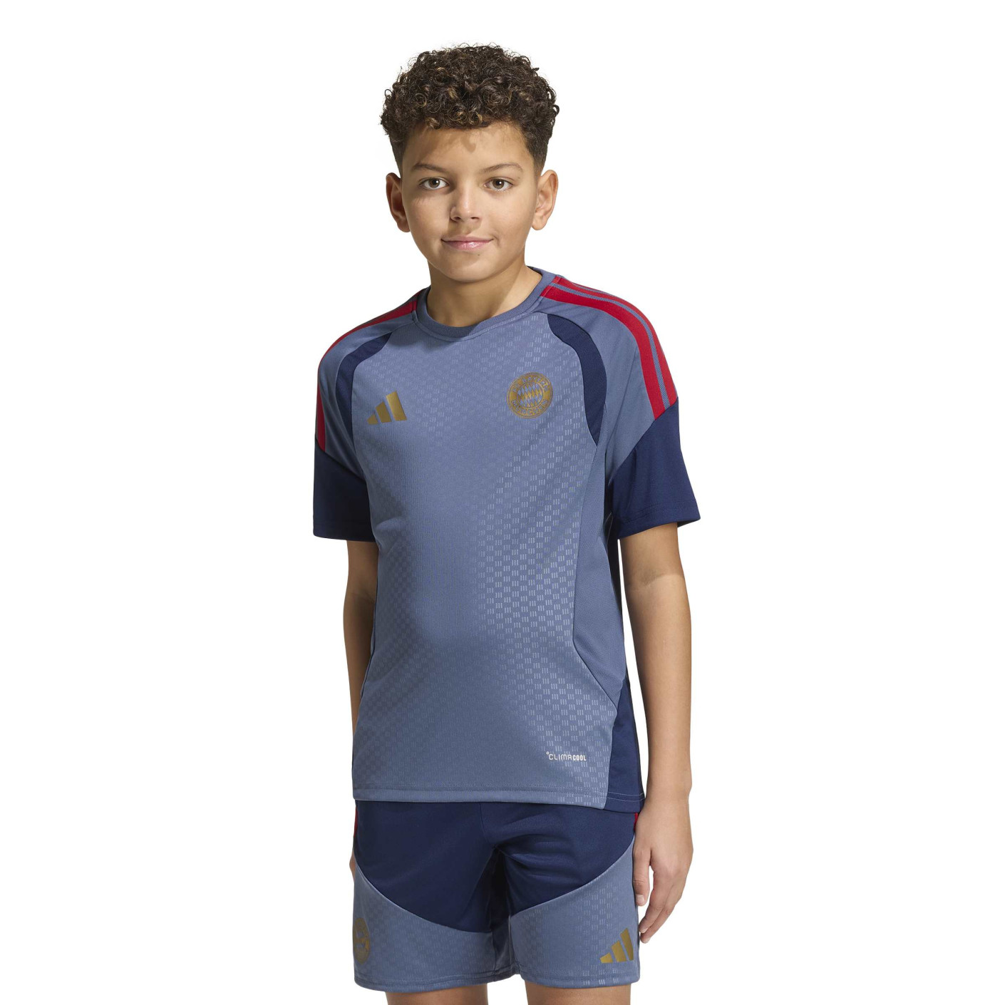 adidas Bayern Munich Training Shirt 2026-2027 Kids Dark Blue Red Gold
