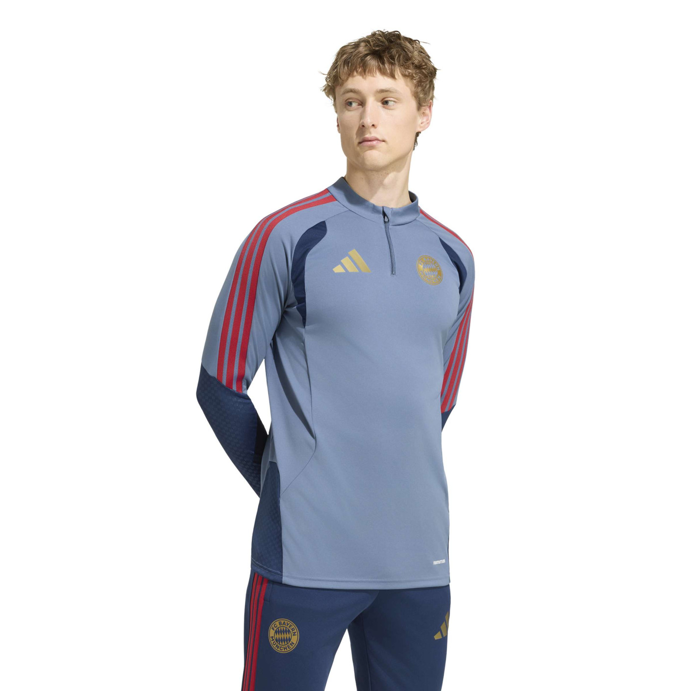 adidas Bayern Munich Training sweater 1/4-Zip 2026-2027 Dark Blue Red Gold