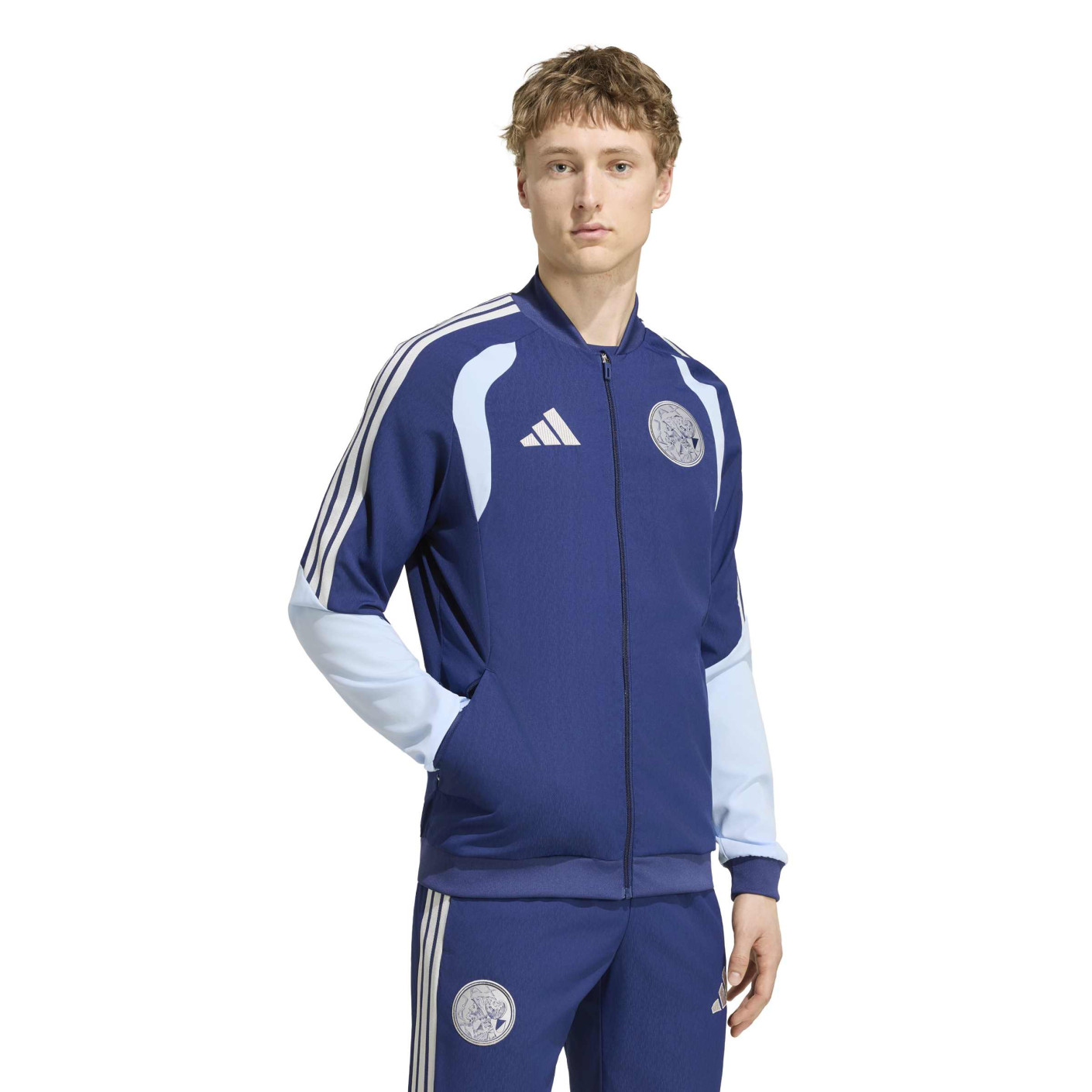 adidas Ajax Presentation Training Jacket 2026-2027 Dark Blue Light Blue