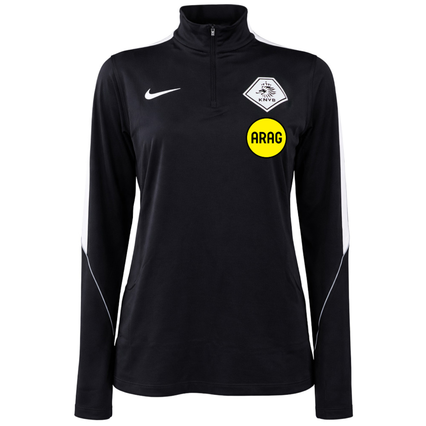 Nike KNVB ARAG Scheidsrechters Trainingstrui 1/4-Zip 2026-2028 Dames Zwart Wit
