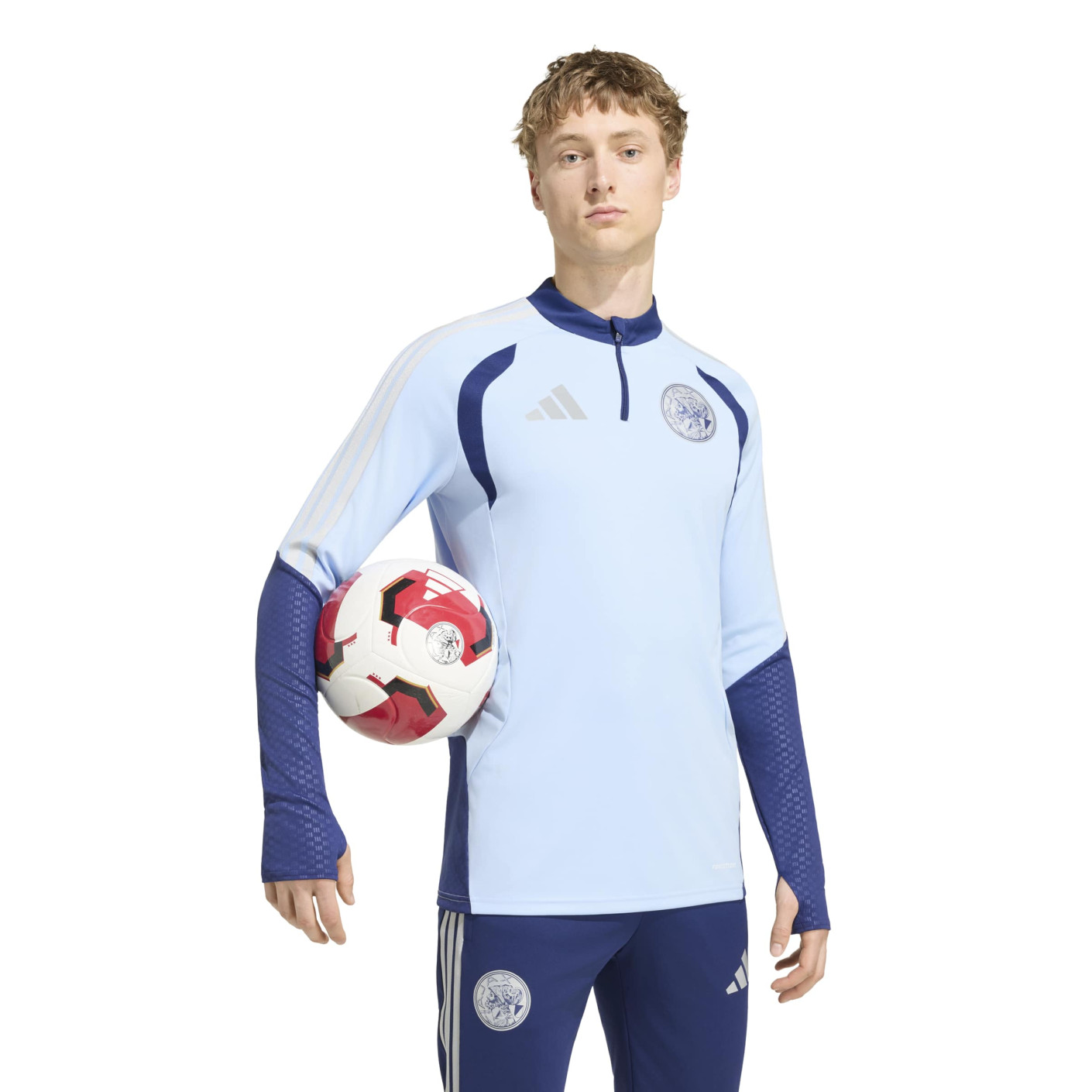 adidas Ajax Training sweater 1/4-Zip 2026-2027 Light Blue Dark Blue