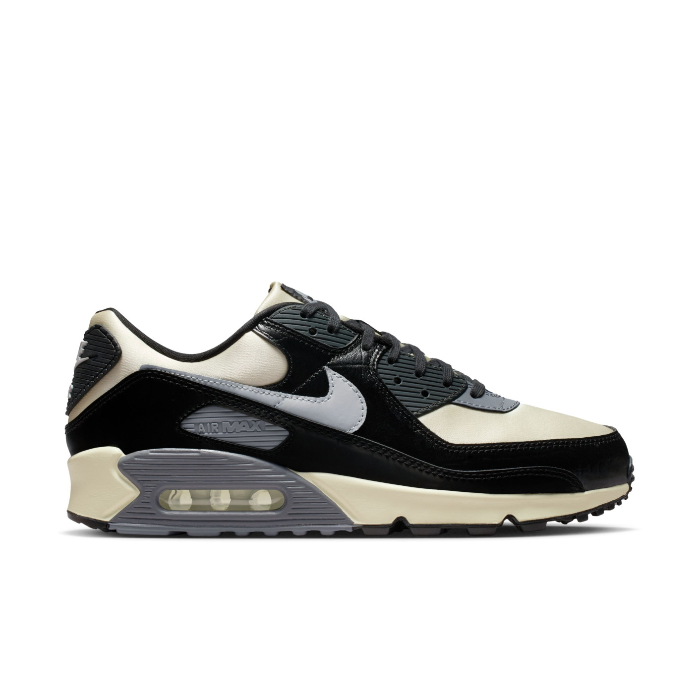 Nike Air Max 90 Sneakers Gebroken Wit Zwart Zilvergrijs