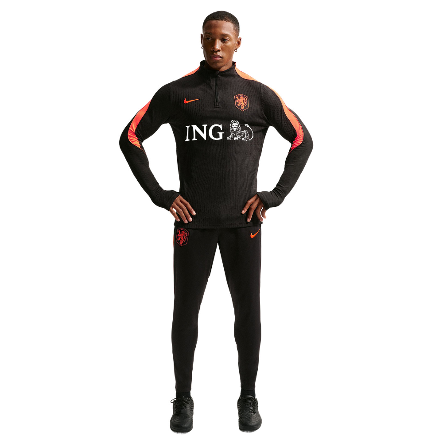 Nike Netherlands Strike Elite Tracksuit 1/4-Zip 2026-2028 Black Orange